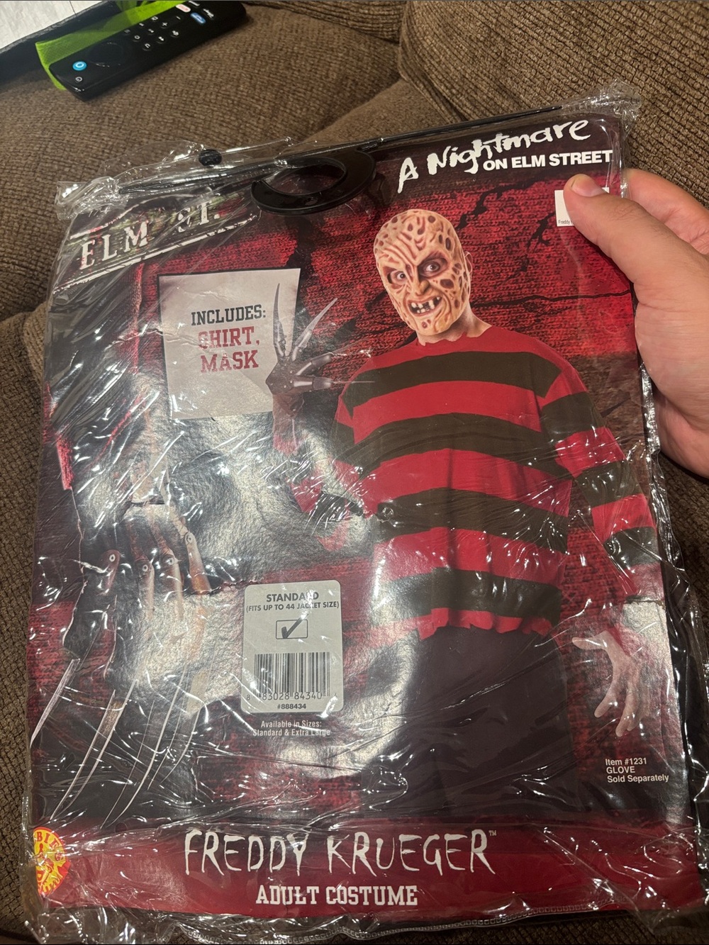Freddy Krueger Red & Black Striped adult Costume - A Nightmare on Elm Street